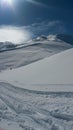 Snow montains with blue sky