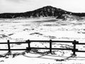 Snow in mount aso (kusasenri) Royalty Free Stock Photo