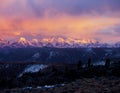 Snow mount in sunrise,