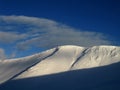 Snow mountain and clouds