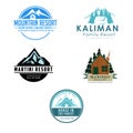 Set of cabin mountain resort logo design Royalty Free Stock Photo