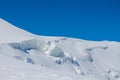 Snow of mountain glacier in Himalaya summit ascent