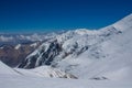 Snow of mountain glacier in Himalaya summit ascent