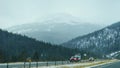 Snow mountain and highway