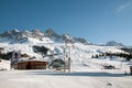 Snow mountain landscape (skilift, slope)