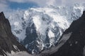 Snow mountain peak in Karakoram mountain range view from Patundas trekking, Gilgit Baltistan, Pakistan Royalty Free Stock Photo