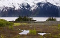 Snow Mountain Range Anchorage Alaska Royalty Free Stock Photo