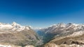 Snow Mountain Range Landscape with Blue Sky at Alps Region, Zermatt, Switzerland Royalty Free Stock Photo