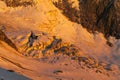 Snow mountain ridge in Alps at sunset Royalty Free Stock Photo