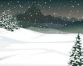 Snow mountain silhouette landscape background Royalty Free Stock Photo