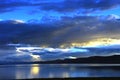 Snow Mountain and Sunet Lake Manasarovar Royalty Free Stock Photo