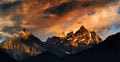 Snow Mountain in sunset Royalty Free Stock Photo