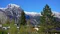 Snow on the mountain tops in the Alps