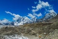 Snow mountain view at Everest base camp trekking EBC in Nepal Royalty Free Stock Photo