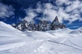 Snow mountain winter landscape view Dolomites Italy