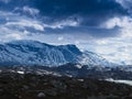 Snow mountainous landscape Royalty Free Stock Photo