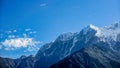 Snow mountains with blue sky