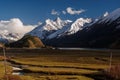 Snow mountains and glacier lake in Ranwu village, Tibet Royalty Free Stock Photo