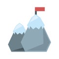 snow mountains red flag geometric shape