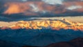 Snow mountains sunrise glow of Himalaya mountains in Shigatse city Tibet Autonomous Region, China Royalty Free Stock Photo