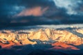Snow mountains sunrise of Himalaya mountains in Shigatse city Tibet Autonomous Region, China Royalty Free Stock Photo