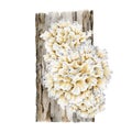 Snow mushroom growing on a tree. Watercolor illustration. Hand drawn Tremella fuciformis fungus. White jelly mushroom
