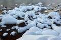 The snow mushroom in the river