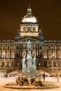 Snow in night Prague Royalty Free Stock Photo