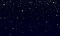 Snow Night. White Snowflakes On Dark Sky. Falling Snow Background. Vector EPS 10