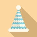 Snow party hat icon flat vector. Cone star object Royalty Free Stock Photo