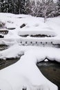 Snow pathway in winter on mountain