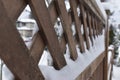 Snow piled on the fence Royalty Free Stock Photo