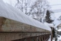 Snow piled on the fence Royalty Free Stock Photo