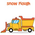 Snow plough cartoon design vector art