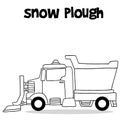 Snow plough with hand draw