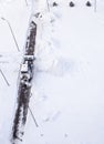 Snow plow tractor cleans the track in winter Royalty Free Stock Photo