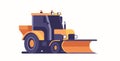 Snow plow tractor icon professional cleaning machine winter snow removal concept flat horizontal Royalty Free Stock Photo