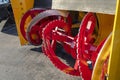 Snow plow tractor. Snow removal machine close up view Royalty Free Stock Photo
