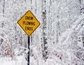 Snow Plowing Ends Sign