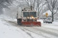 Snow plowing Royalty Free Stock Photo