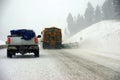 Snow plows keep the road open