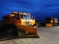 Snow plows parked