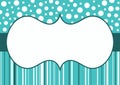Snow Polka dots and stripes border frame Royalty Free Stock Photo