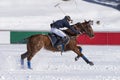 Snow polo scene during a match Royalty Free Stock Photo