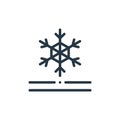 snow proof icon vector from fabric features concept. Thin line illustration of snow proof editable stroke. snow proof linear sign Royalty Free Stock Photo