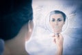 Snow queen concept looking in the mirror Royalty Free Stock Photo