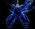 Snow queen (blue fractal background). blue fractal background