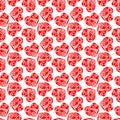 Snow Red Hearts Seamless Background Royalty Free Stock Photo