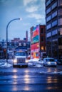 Snow removal track in Montreal in winter Quebec