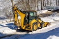 Snow removal tractor Royalty Free Stock Photo